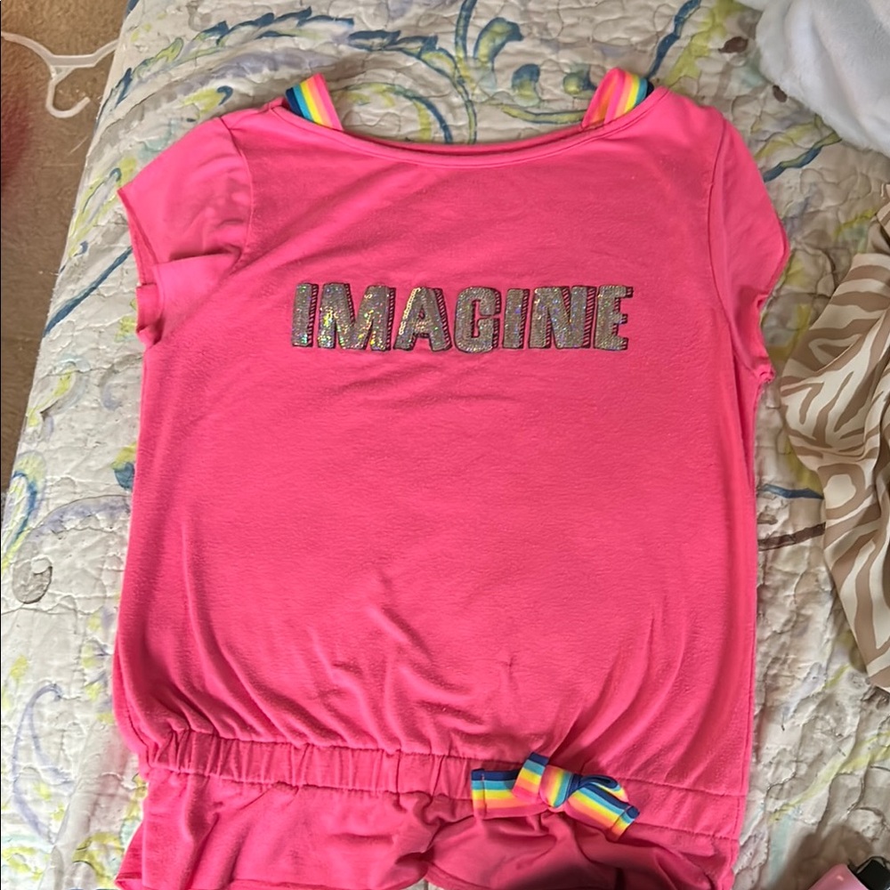 Garanimals Pink Short Sleeve Tee with Rainbow Accents